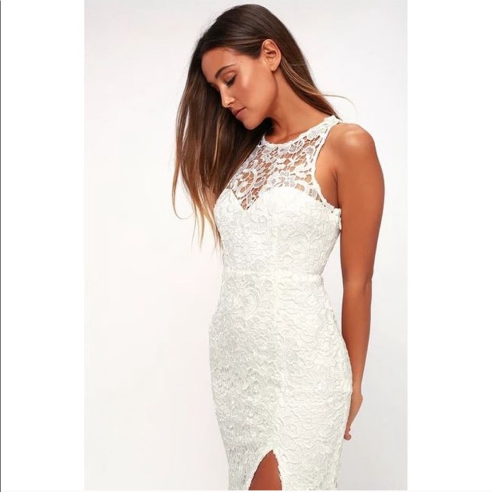 Lulu White Lace Maxi Dress